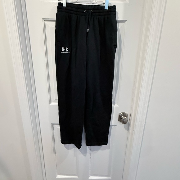 Under Armour Men’s Icon Black Fleece Open Hem Sweat pant Size M - Picture 6 of 7